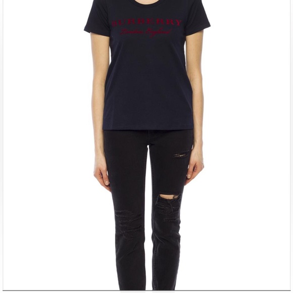 Burberry Short Sleeve Tshirt.  Size M. Navy - Picture 3 of 12